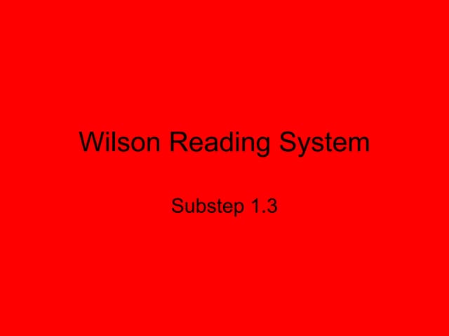 Wilson s Fundations Level 1