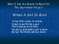 What I'd Like The World To Read For The September Project - When A Girl Is Born