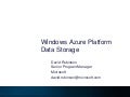 Windows Azure Platform Storage