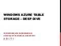 Windows azure table storage – deep dive