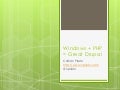 Windows + php = great drupal