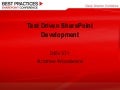 Test Driven Development with SharePoint