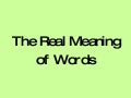 Word Meanings
