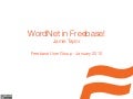 Wordnet in Freebase