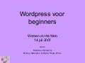 Wordpress voor beginners