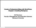 Create a Professional Blog with WordPress: Chapter 2 Installing Wordpress