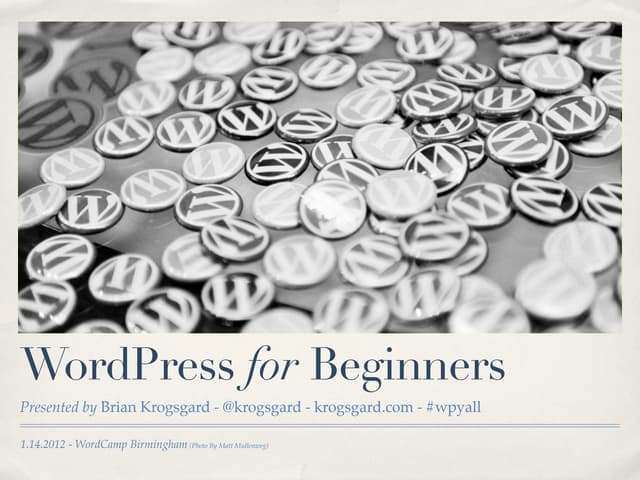 WordPress for Beginners | WordCamp ...