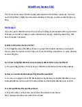 WordPress Novice FAQ