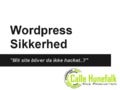 Wordpress sikkerhed
