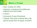 Work v Power