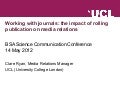 SCC 2012 Working with journals: rolling publication and media relations (Clare Ryan)