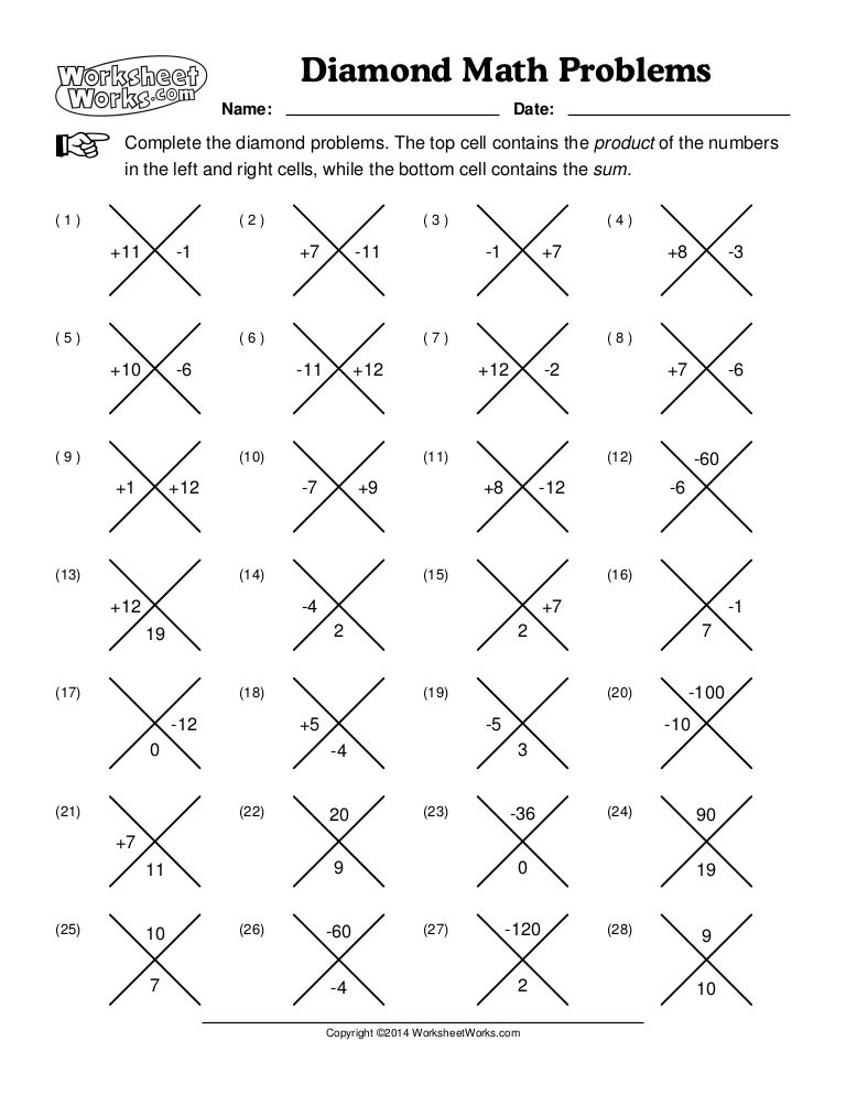 Worksheet Worksheet Works Answer Key worksheet works diamond math problems 1