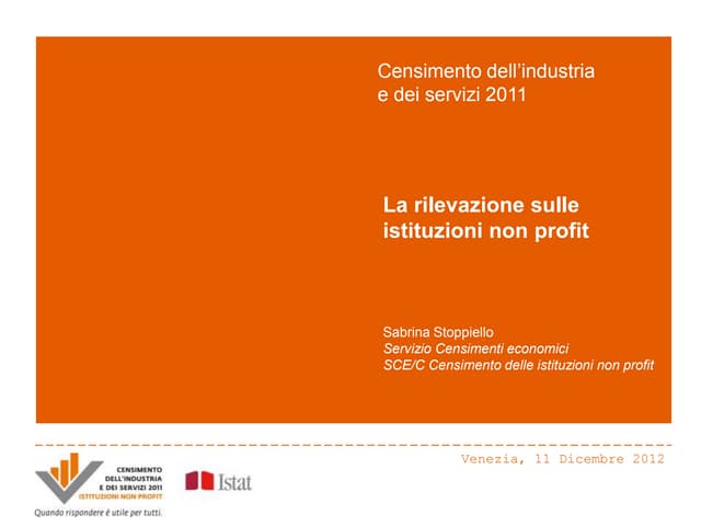 S. Stoppiello - La rilevazione sulle istituzioni non profit