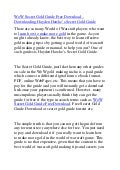 Wo w secret gold guide free download