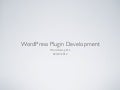 WordPress plugin development
