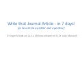 Write that journal article in 7 days