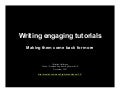 Writing engaging tutorials