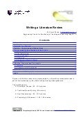 Writing a Literature Review- handout 
