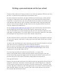 Writing a personal statement for law