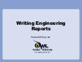 Writing engineering reports