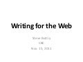 Writing for the Web