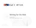 Writing for the web 2013