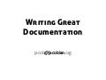 Writing great documentation - CodeConf 2011