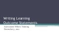 Writing learning outcome statements
