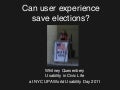 Can UX Save Elections