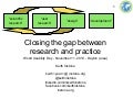 World Usability day: Bridging Research-Practice Gap