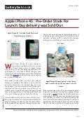 Www.batteryfast.co.uk - Apple iPhone 4S : Pre-Order Stock For Launch Day delivery was Sold Out