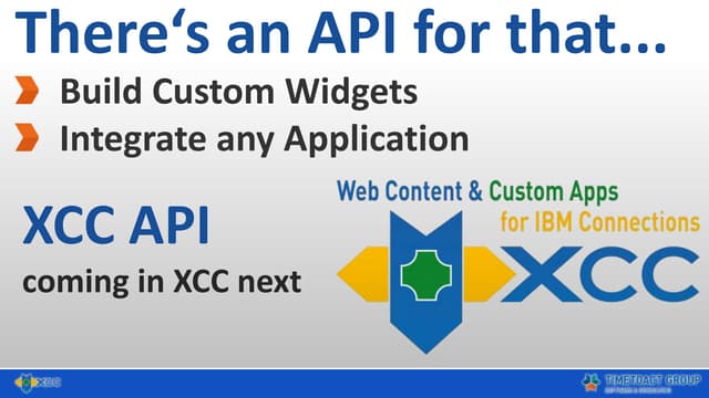 API & Custom Widgets coming in XCC ...