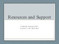 Resources and Support - Y3 ssp 12 13 l13