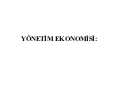 Yönetim Ekonomisi