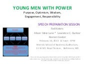 Young men with power speech present...