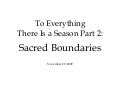 To Everything There Is a Season, Part 2 (LDS)