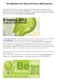 YouToBeGreen: 8 Marzo Conferenza Stampa di ANTEPRIMA