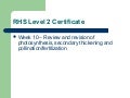 RHS Level 2 Certificate Week 10 overview
