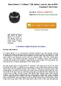 $$$ Zeiss 50mm f1.4 planar t ze series lens for canon eos cameras from zeiss  on sales
