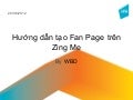 [Zing Me] Hướng dẫn tạo Fanpage trên Zing Me