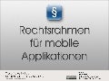 Rechtsrahmen für mobile Applikationen (Apps für IPhone und IPad)