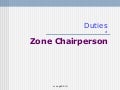 Zone Chairman Duties