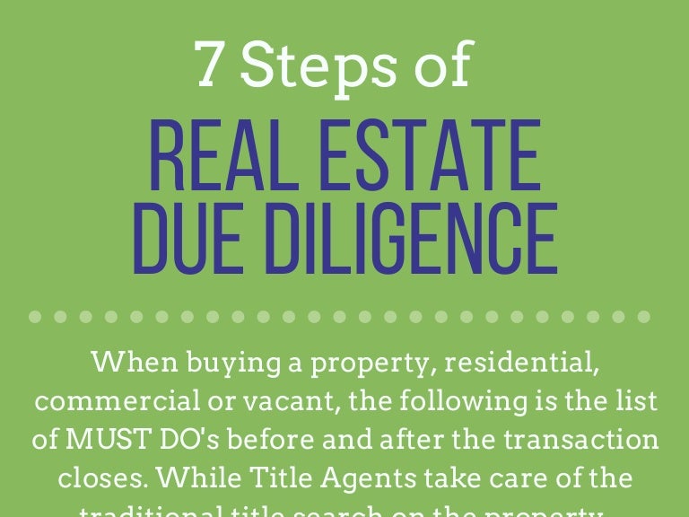 7 Steps of Real Estate Due Diligence