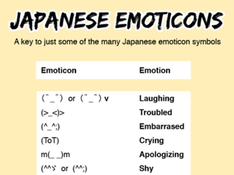 Japanese Emoticons