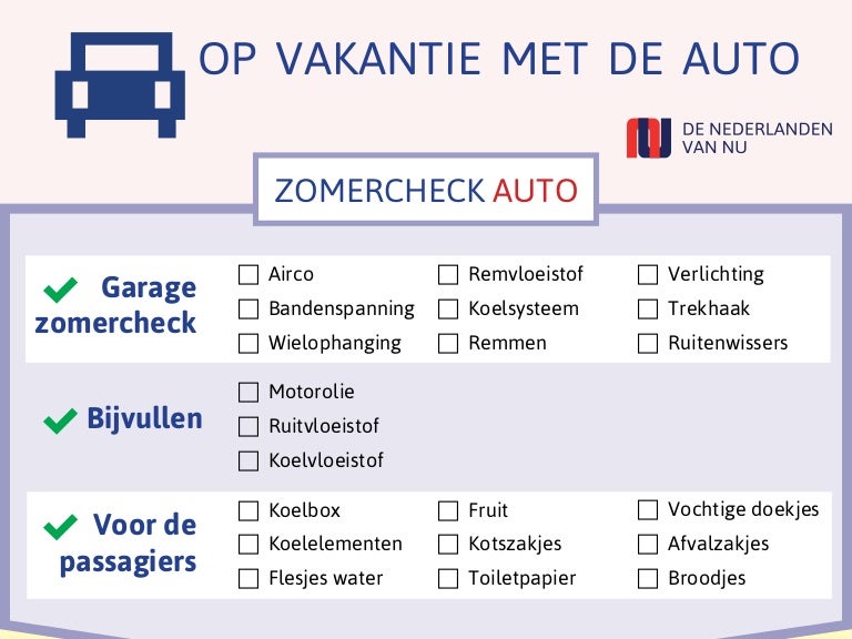 Infographic checklist vakantie met auto