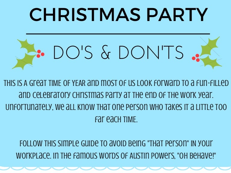 Christmas Party Do's and Don'ts