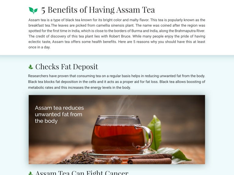 5 Benefits of Having Assam Tea