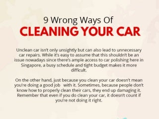 9 Wrong Ways Of Cleaning Your Car