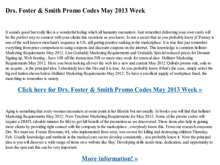 Doctor foster smith coupon