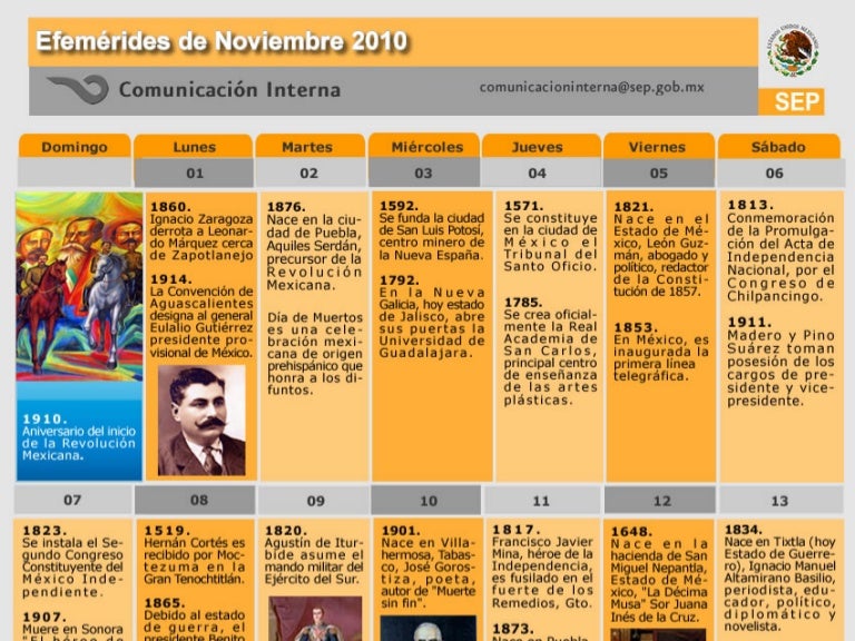 Efemerides noviembre Efemerides noviembre